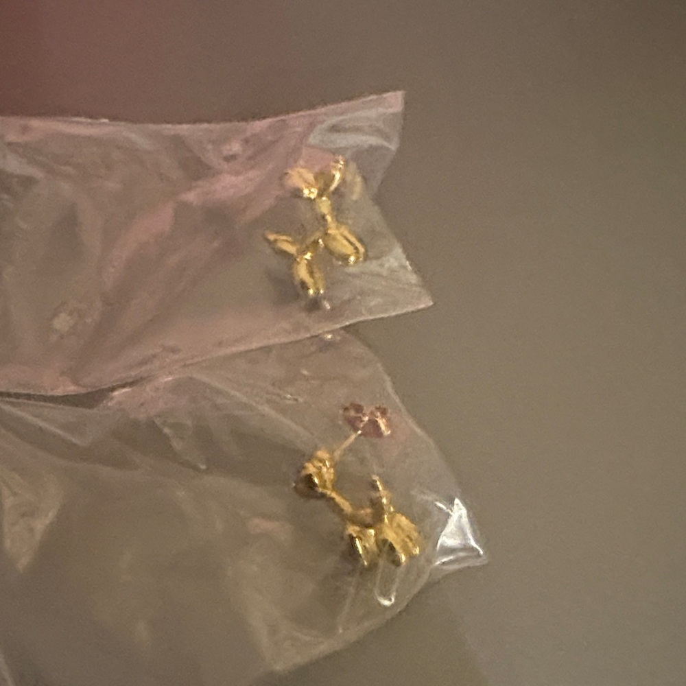 Elegant‎ Gold Dog-Shaped Earrings-14kgold plated
